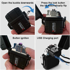 SUPRUS HydraSpark Waterproof Outdoor Case 2-in-1  USB Lighter - Ignite, Adapt, Conquer
