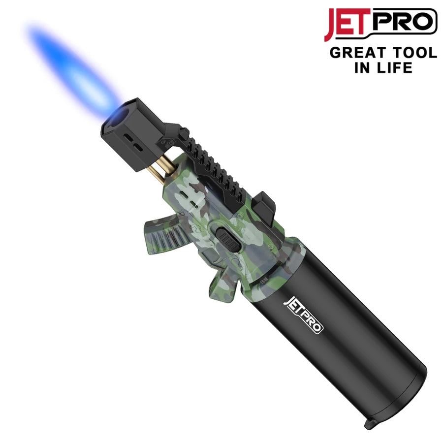 ®JETPRO FireGun Butane Torch (Butane Gas Not Included)  - Ignite with Style and Endurance for Cigars! 