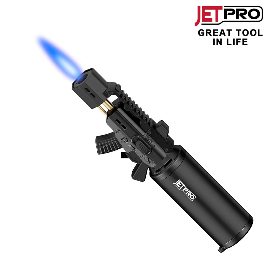 ®JETPRO FireGun Butane Torch (Butane Gas Not Included)  - Ignite with Style and Endurance for Cigars! 