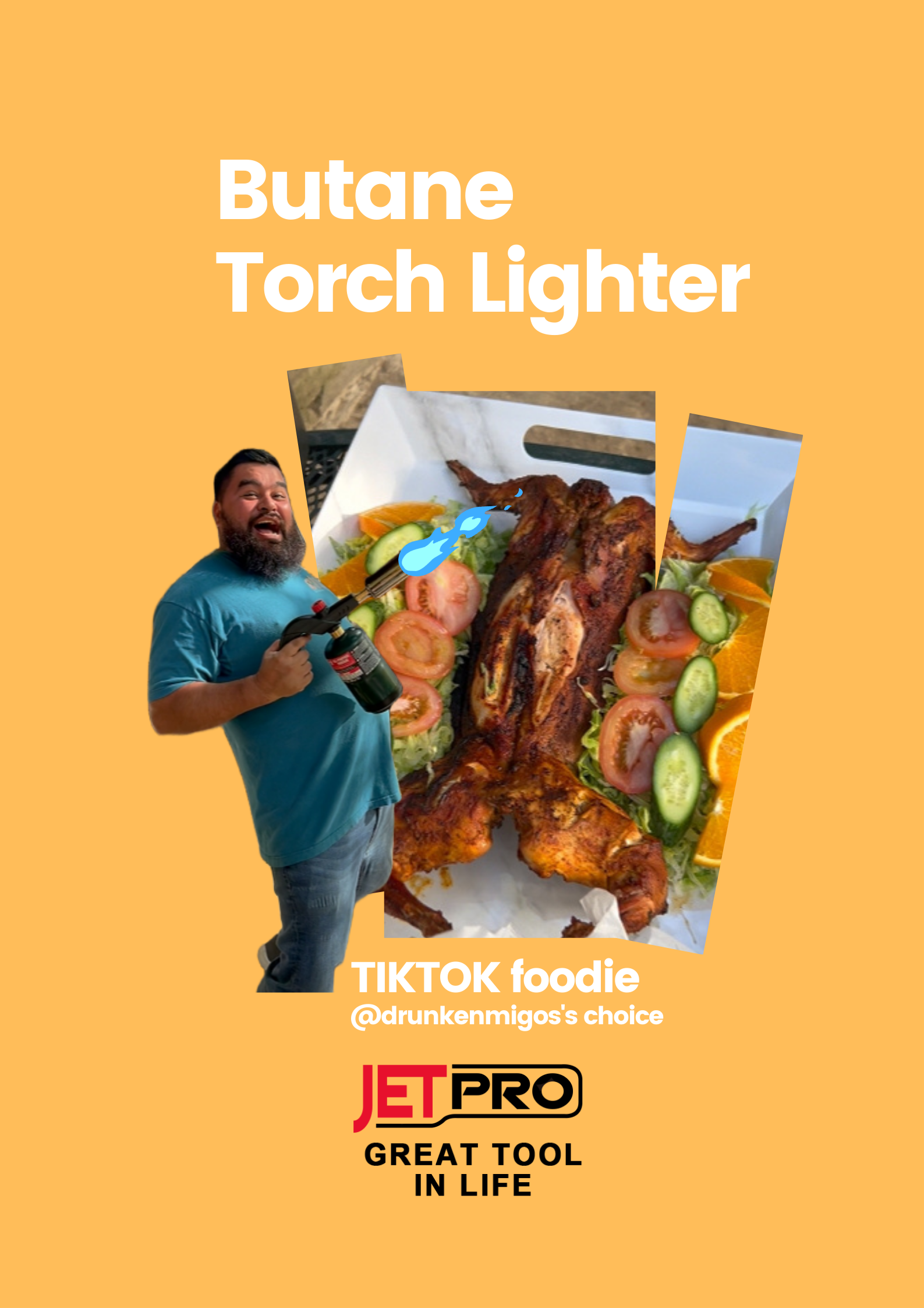 TIKTOK foodie @drunkenmigos using JETPRO Butane Torch Lighter #MT905 f