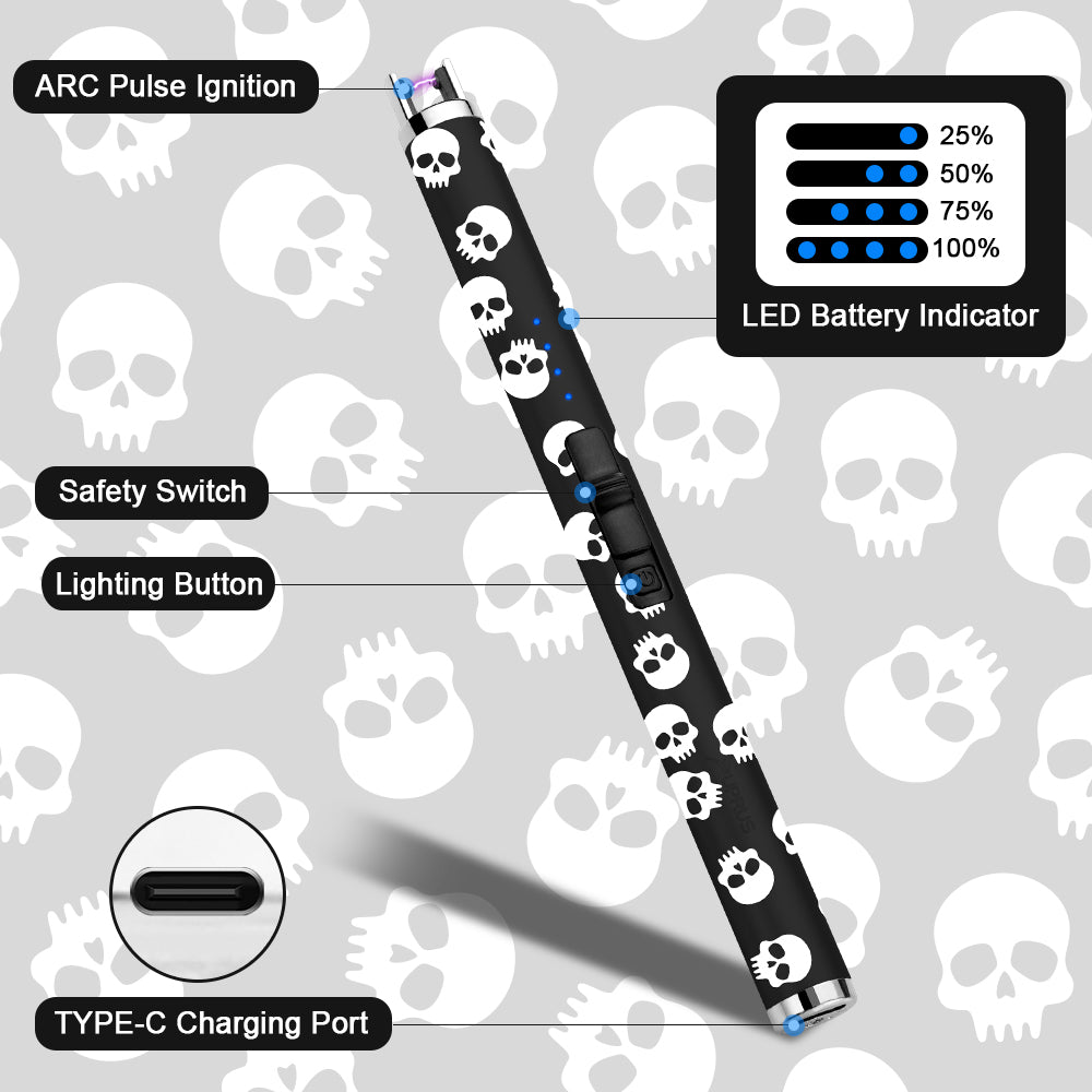 SUPRUS Electric Lighter cool lighter for candle （Skull）