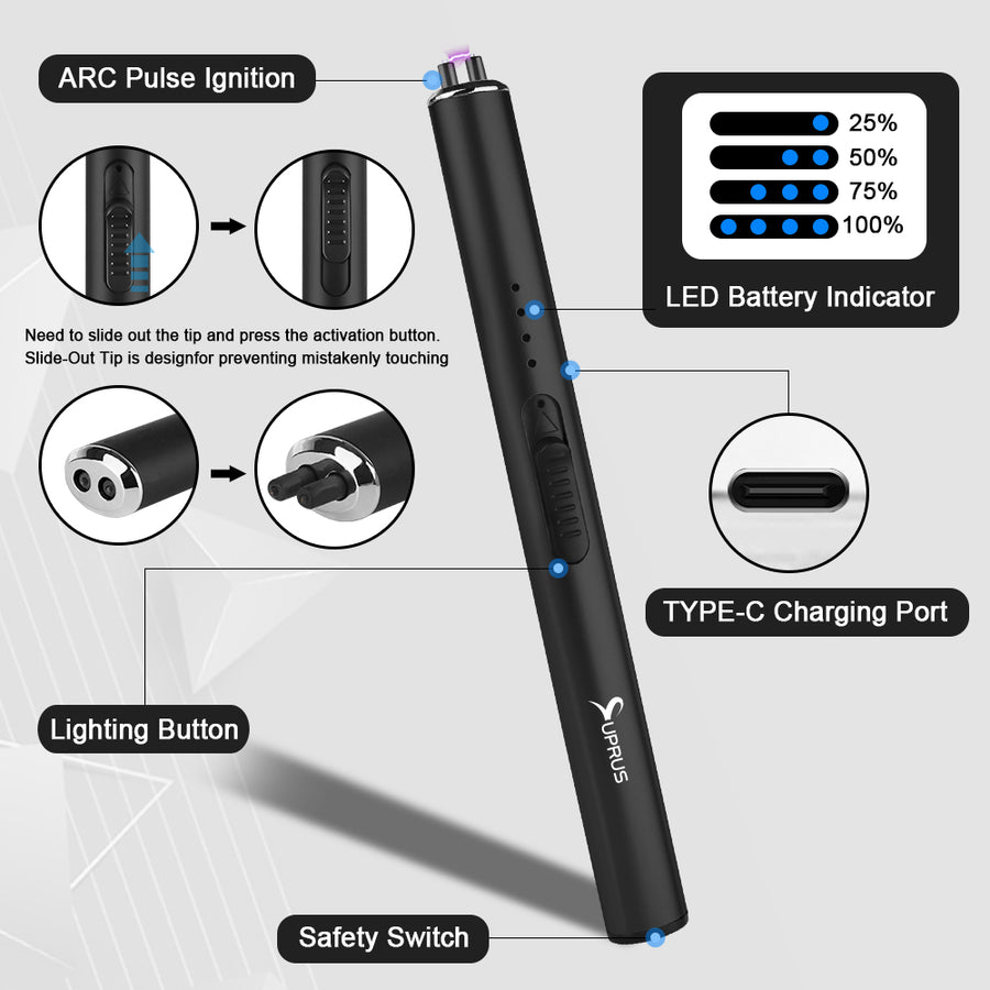 SUPRUS LuminaLight - Portable Arc Lighter for Effortless Candle Illumination