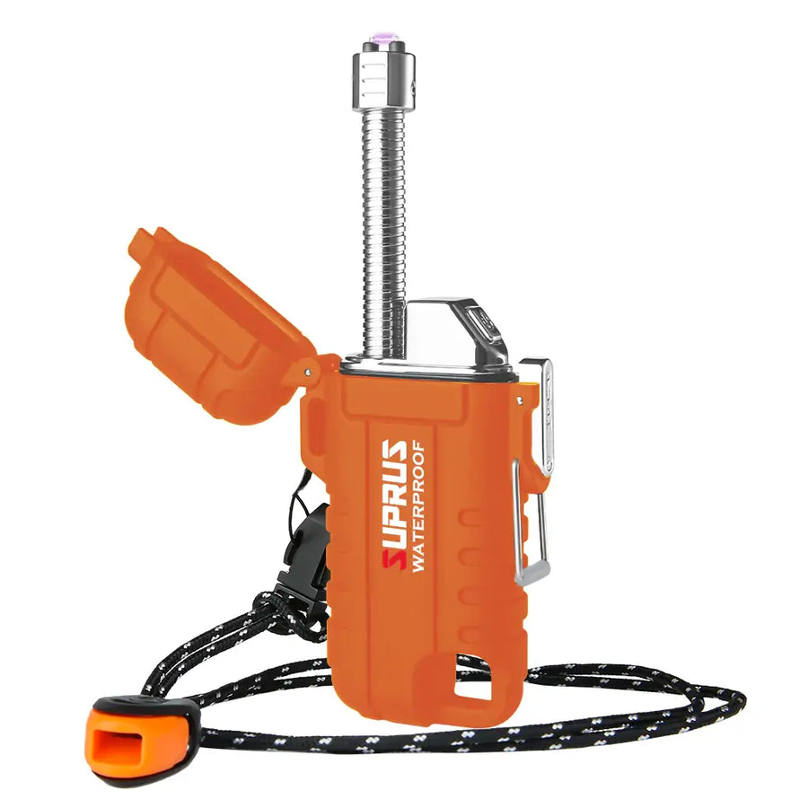 SUPRUS USB-C Rechargeable Lighter with Flexible Neck For Outdoor, Camping & Kitchen#F37 orange