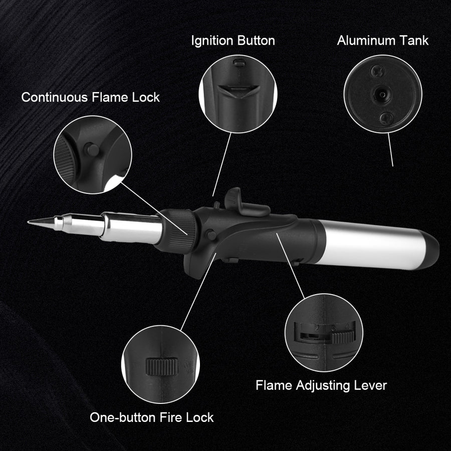 ®JETPRO Butane Soldering Iron Portable with Adjustable Soldering Temperature and Kit Cordless Butane-Powered (Butane Gas Not Included)#YZ062