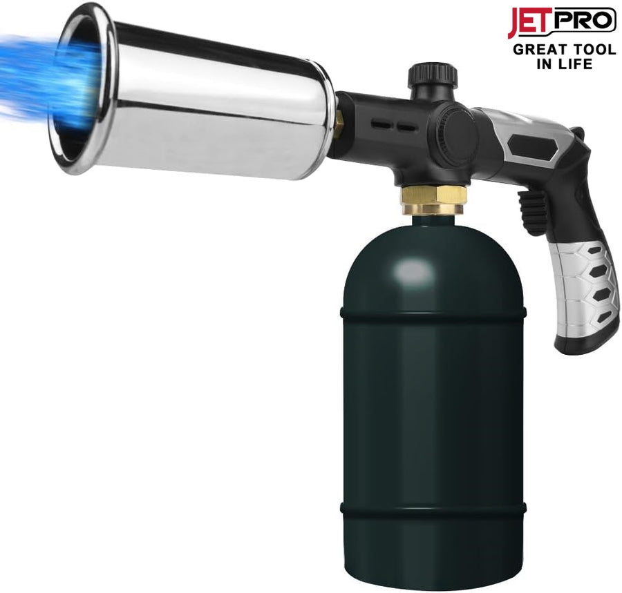 ®JETPRO Butane Torch Kitchen Torch Lighter with Adjustable Flame Cooking Refillable Torch(Propane Tank Not Included)#PJ1189