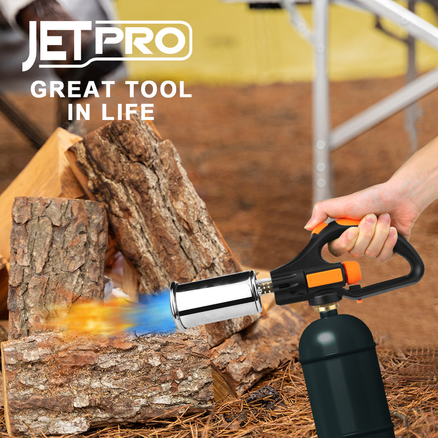 ®JETPRO Butane Torch Lighter Kitchen Cooking Torch with Adjustable Jet Flame(Propane Tank Not Included)#GF8011