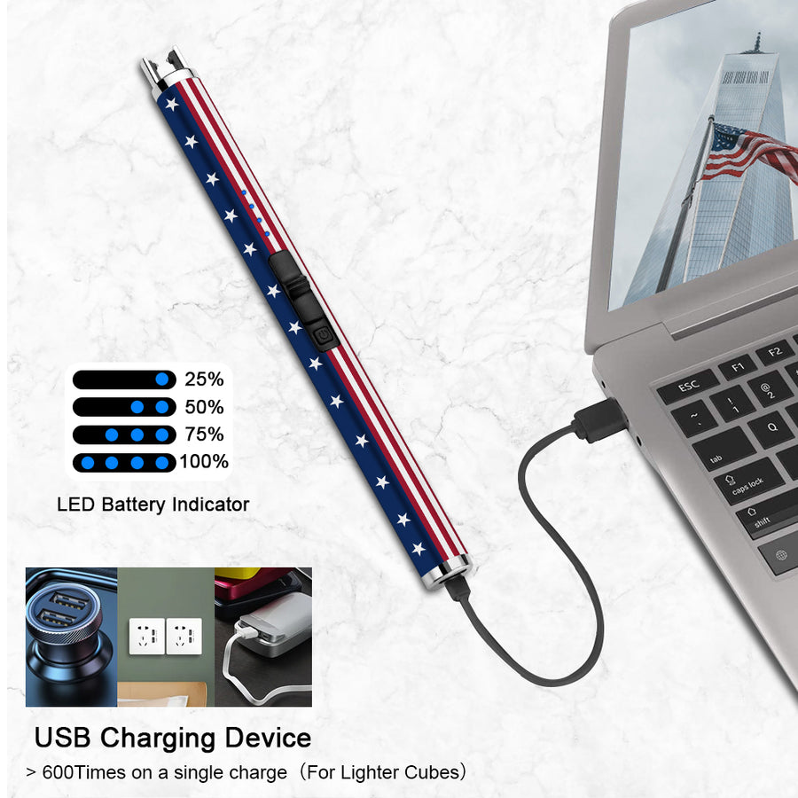 SUPRUS USB Type C Rechargeable Lighter  Best Souvenir for Independence, Memorial and Veterans Day(American Flag) #PW510Flag