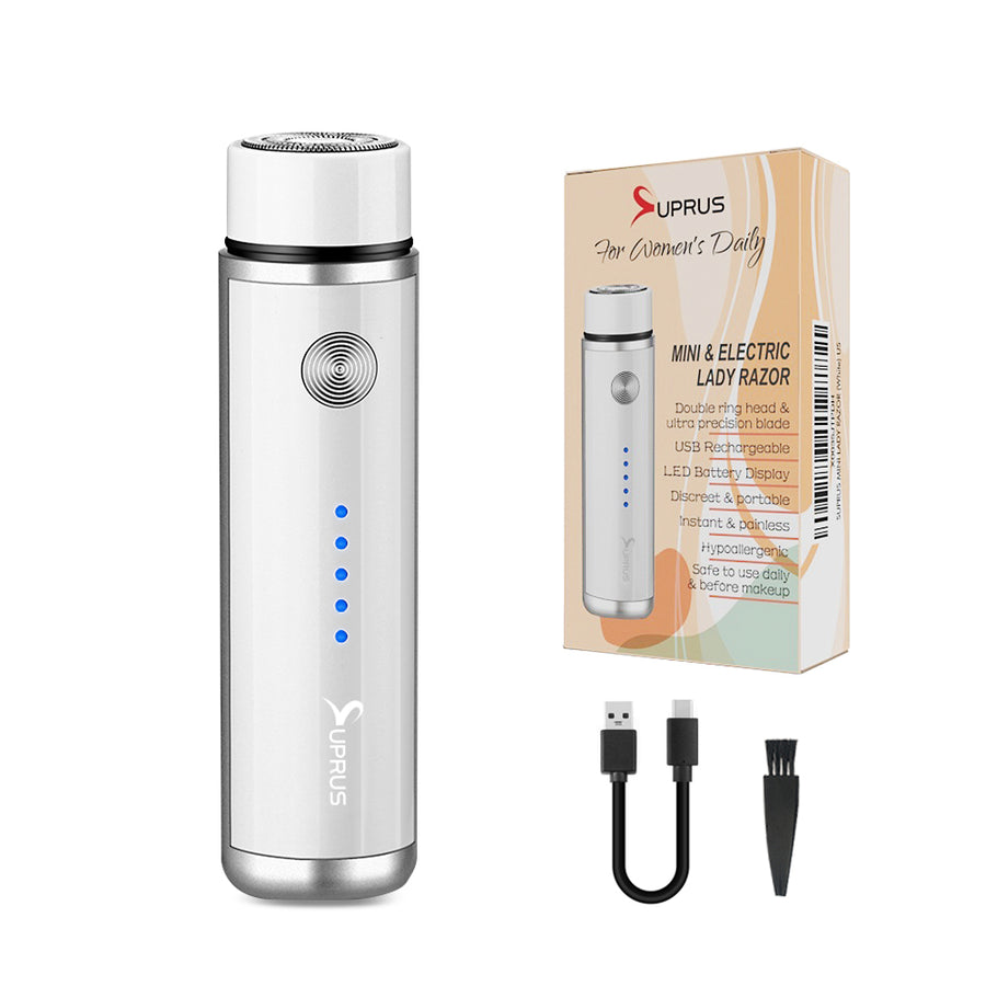 ⭐SUPRUS Women's Rechargeable USB Shaver LED Battery Display Cordless（White/blue/red）