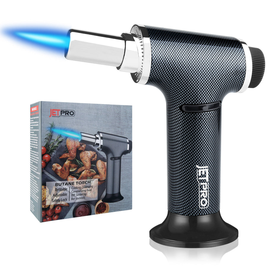 SUPRUS JETPRO Butane Torch Lighter Kitchen Cooking Torch with Adjustable Flame for BBQ, Baking, Cream (Butane Gas Not Included)
