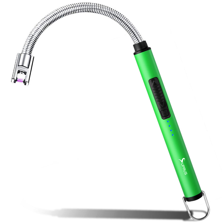 SUPRUS Luminous Electric Lighter Windproof 360° Flexible Neck for Candle Cooking BBQ Party #YG587 fluorescent green