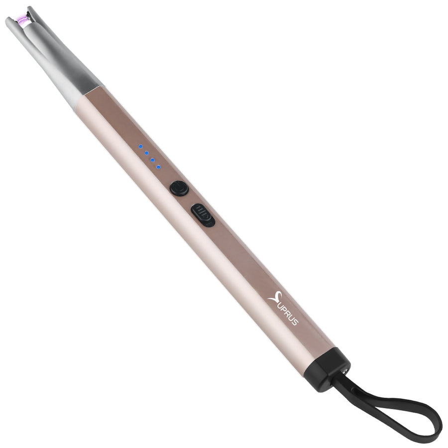 SUPRUS Candle Lighter Electric Arc Lighter Rechargeable Windproof for Home Kitchen BBQ gold  #JH519
