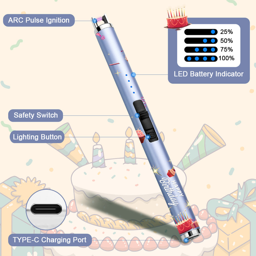产品 SUPRUS Candle Lighter Arc USB parameterLighter Electric Lighter with Upgraded LED Battery Display Safety Switch Rechargeable Flameless Plasma Windproof Portable for Birthday #SUS-SR510