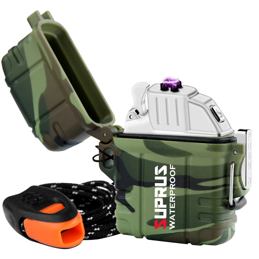 SUPRUS Camo and Black Dual Arc Lighter(Case Removable)2 color options #HJ459SUPA