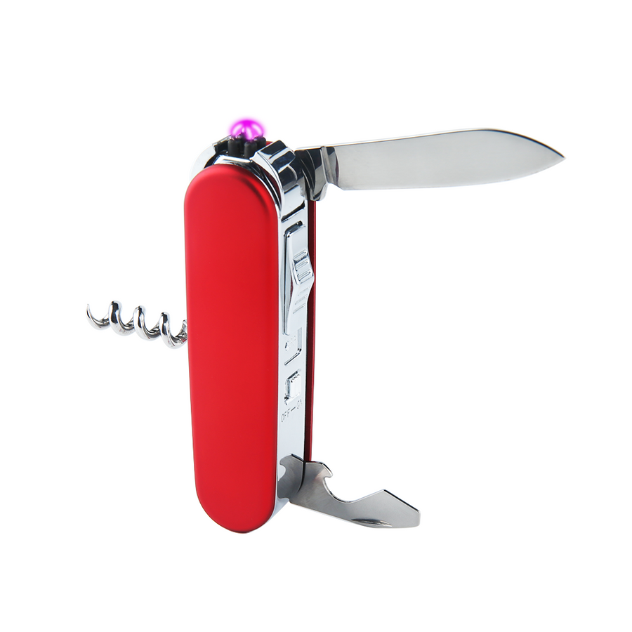 SUPRUS 3 in 1 Multifunctional USB Lighter Wine Openner for Camping Grill Candle outdoor  red #SUS-F28