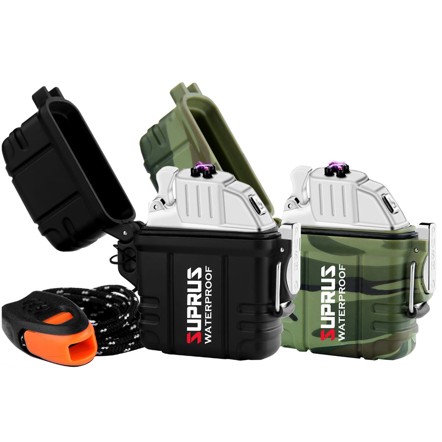 SUPRUS Camo and Black Dual Arc Lighter(Case Removable)2 color options #HJ459SUPA