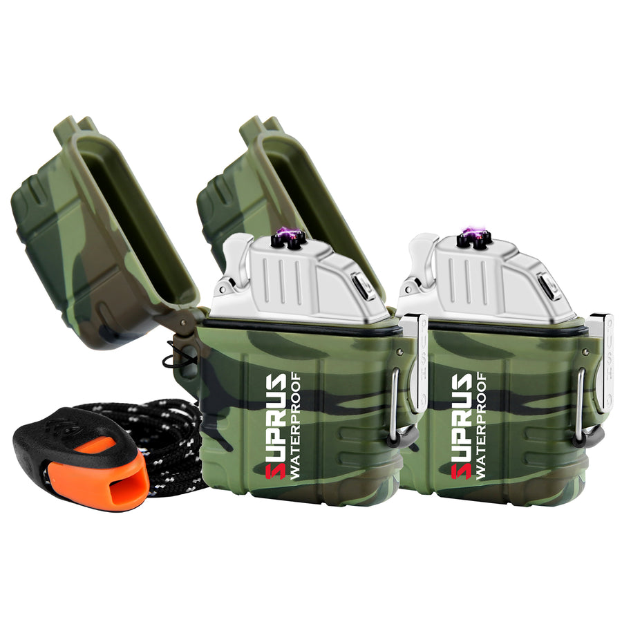 SUPRUS Camo and Black Dual Arc Lighter(Case Removable)2 color options #HJ459SUPA