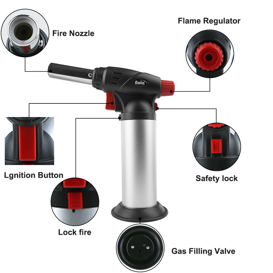 SUPRUS Kitchen Torch Lighter Butane Refillable with Adjustable Flame and Safety Lock( Butane Gas Not Included ) #YZ076