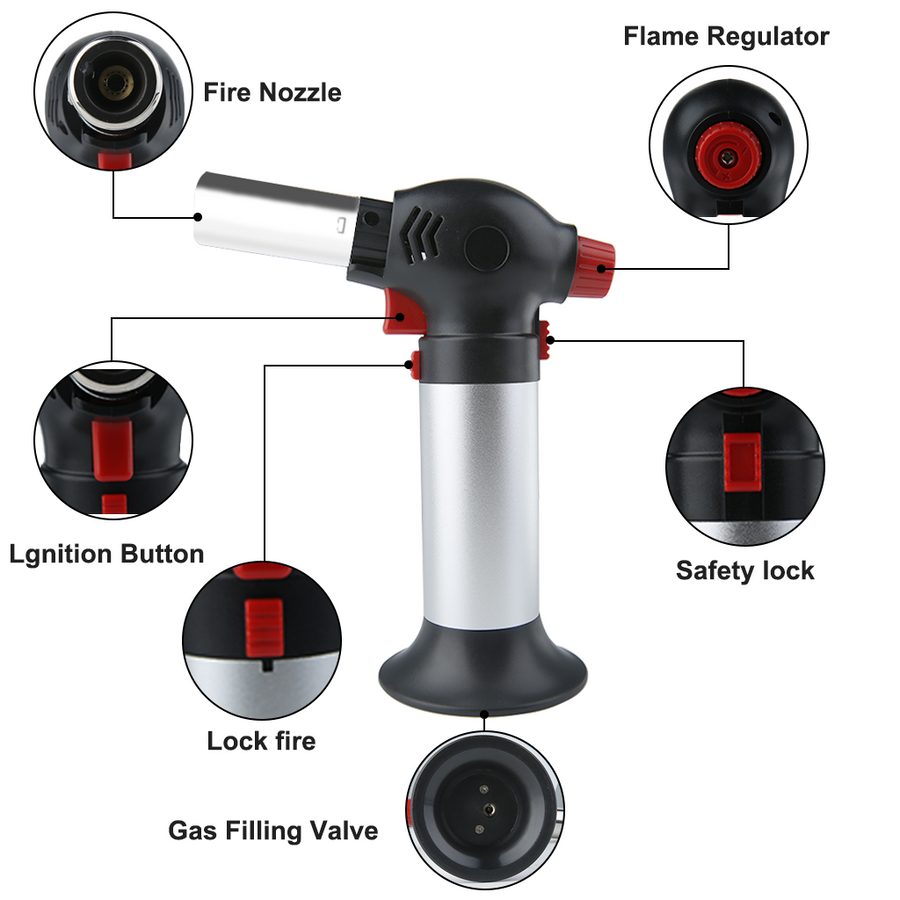 SUPRUS Kitchen Torch Lighter Butane Refillable with Adjustable Flame and Safety Lock( Butane Gas Not Included ) #YZ095