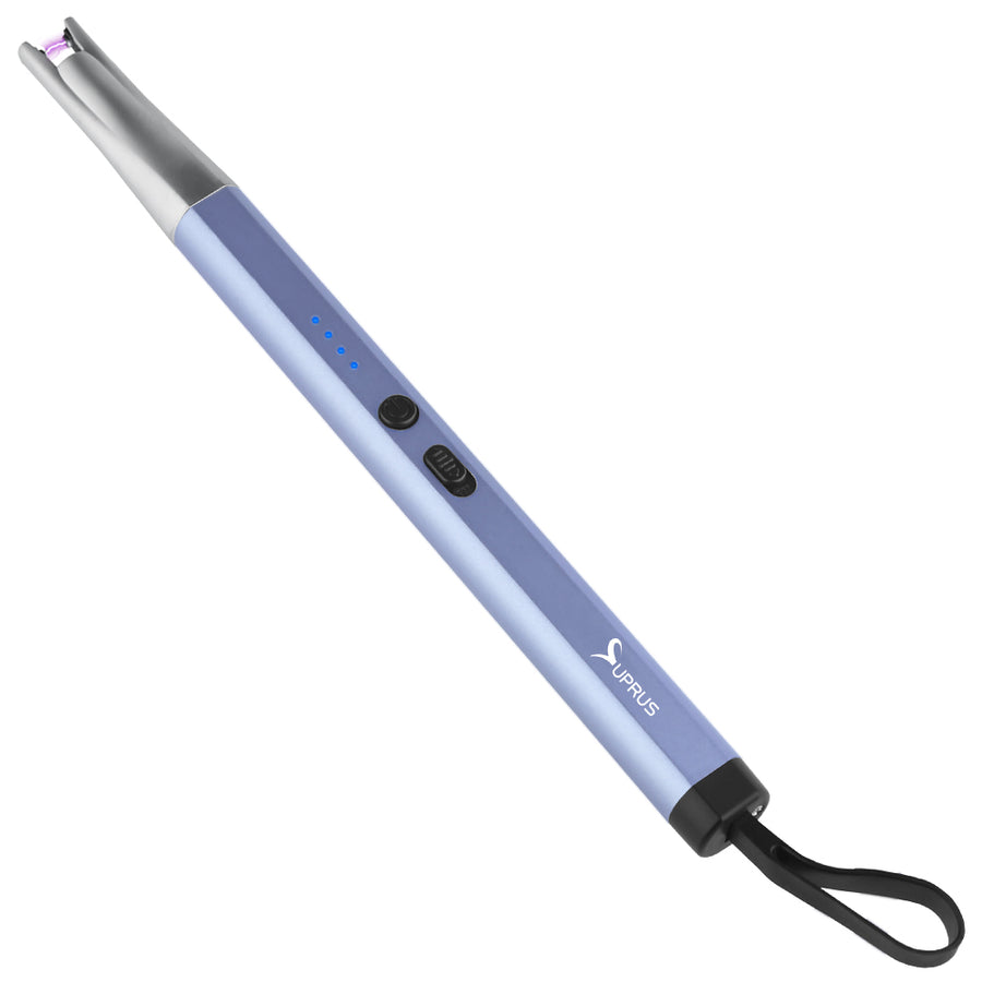 SUPRUS Candle Lighter Electric Arc Lighter Rechargeable Windproof for Home Kitchen BBQ blue#JH519